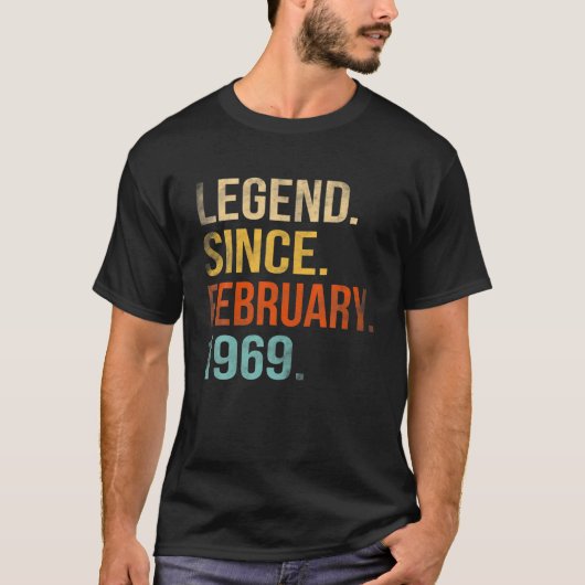 Legend Since February 1969 53Th Birthday 53 Year O T-shirt (Voorkant)