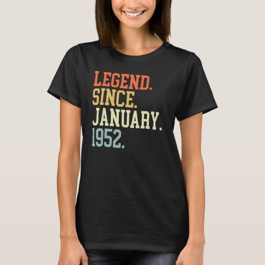 Legend Since January 1952 For Men Women January 19 T-shirt (Voorkant)