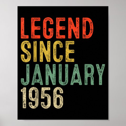 Legend Since January 1956 70th Birthday 70 Year Ol Poster (Voorkant)