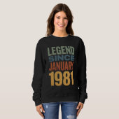 Legend Since January 1981 Retro Birthday Classic Trui (Voorkant volledig)