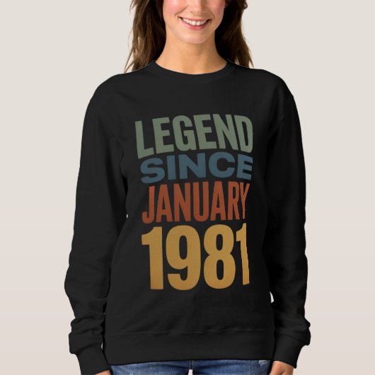 Legend Since January 1981 Retro Birthday Classic Trui (Voorkant)
