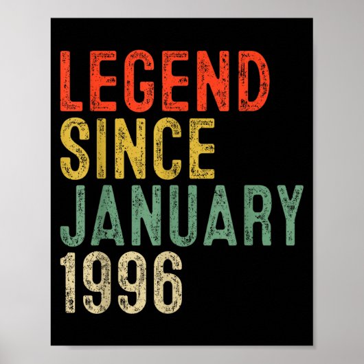 Legend Since January 1996 30th Birthday 30 Year Ol Poster (Voorkant)