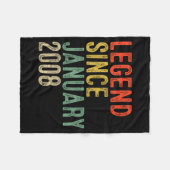 Legend Since January 2008 18th Birthday 18 Year Ol Fleece Deken (Voorkant (Horizontaal))