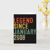 Legend Since January 2008 18th Birthday 18 Year Ol Kaart (Gele Bloem)