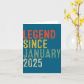 Legend Since January 2025 1st Birthday 1 Year Old  Kaart (Gele Bloem)