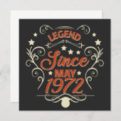 Legend Since May 1972. 50th birthday sayings Save The Date (Voorkant / Achterkant)