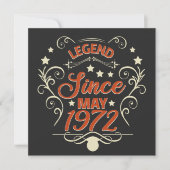 Legend Since May 1972. 50th birthday sayings Save The Date (Voorkant)