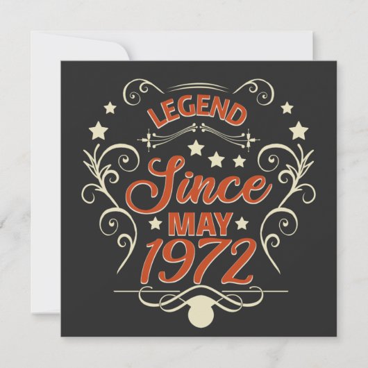 Legend Since May 1972. 50th birthday sayings Save The Date (Voorkant)