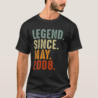 Legend Since May 2008 Vintage Boys Girls 14Th Birt T-shirt