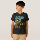 Legend Since November 1989 36th Birthday 36 Year O T-shirt (Voorkant volledig)