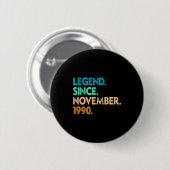 Legend Since November 1990 Apparel  Ronde Button 5,7 Cm (Voorkant /achterkant)