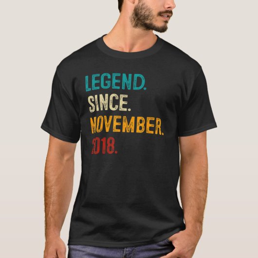Legend Since November 2018 4th Birthday 4 Years O T-shirt (Voorkant)