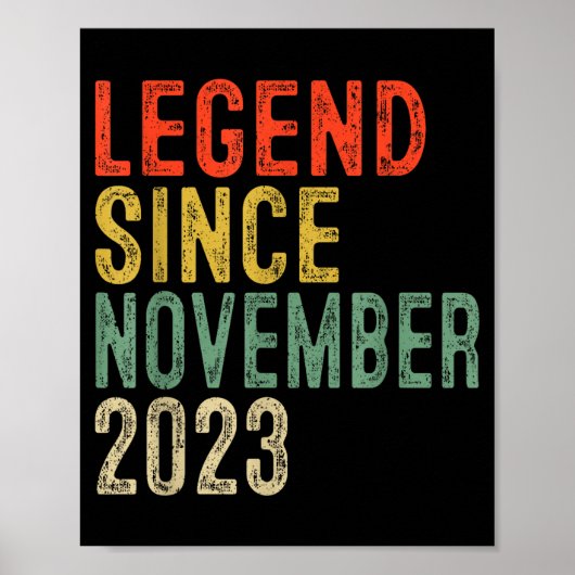 Legend Since November 2023 2nd Birthday 2 Year Old Poster (Voorkant)