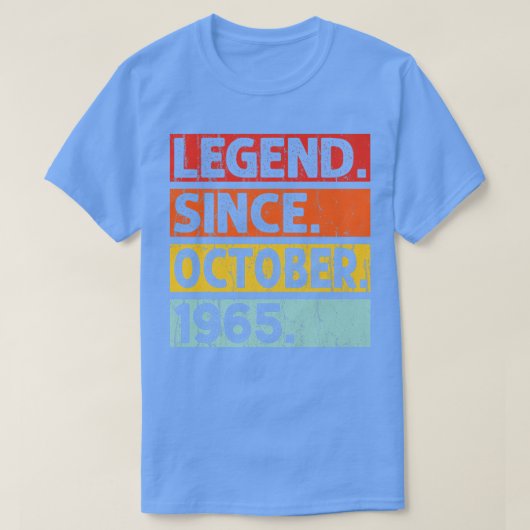 Legend Since October 1965 57th Birthday 57 Years O T-shirt (Design voorkant)