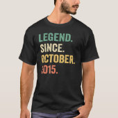 Legend Since October 2015 7th Birthday  7 Years Ol T-shirt (Voorkant)