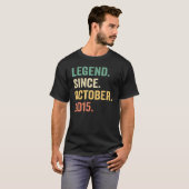 Legend Since October 2015 7th Birthday  7 Years Ol T-shirt (Voorkant volledig)