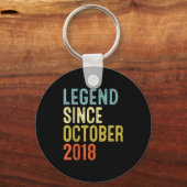 Legend Since October 2018 7th Birthday 7 Year Old Sleutelhanger (Voorkant)