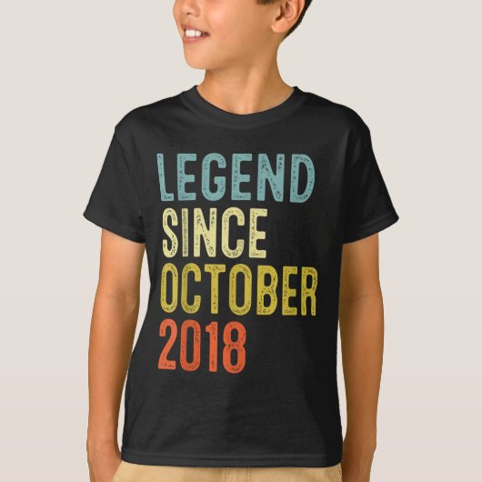Legend Since October 2018 7th Birthday 7 Year Old  T-shirt (Voorkant)