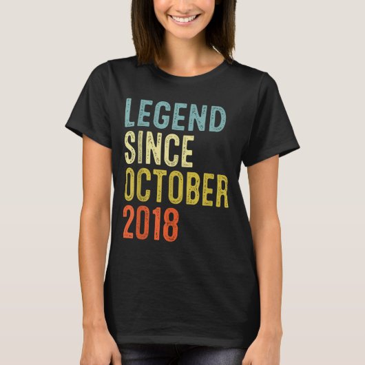 Legend Since October 2018 7th Birthday 7 Year Old  T-shirt (Voorkant)