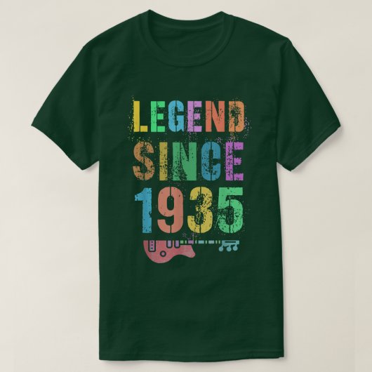LEGEND Sinds 1935 Geweldige Rockstar 87th Birthday T-shirt (Design voorkant)