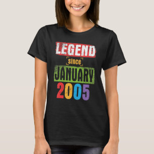 Legend sinds januari 2005 Happy Birthday 18 jaar T-shirt