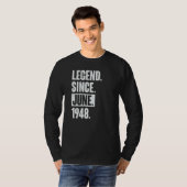 Legend sinds juni 1948 74 jaar oud 74e verjaardag t-shirt (Voorkant volledig)