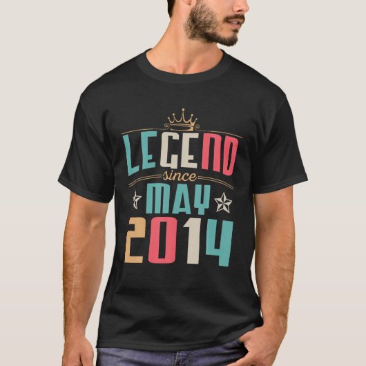Legend sinds mei 2014 Happy Birthday 8 Years Old T T-shirt (Voorkant)