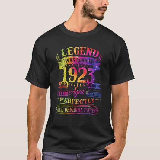 Legend werd geboren in 1923 99 jaar oud en 99 jaar t-shirt (Voorkant)