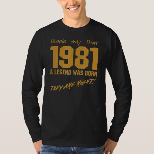 Legend werd geboren in 1981 herdenking van de geb t-shirt (Voorkant)