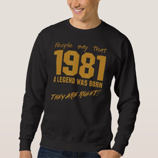 Legend werd geboren in 1981 herdenking van de geb trui (Voorkant)