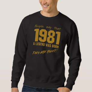 Legend werd geboren in 1981 herdenking van de geb trui