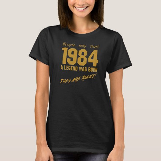Legend werd geboren in 1984 herdenking van de geb t-shirt (Voorkant)