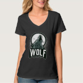 Legend WOLF Howling Moon Nature T-shirt (Voorkant)