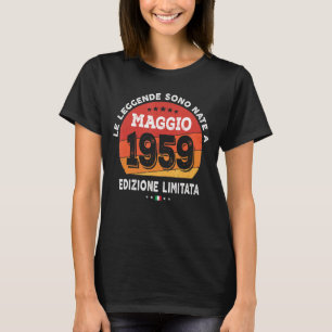 Legenda Geboren in mei 1959 63e verjaardag 63 jaar T-shirt