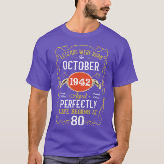 Legenda geboren in oktober 1942 80e verjaardag 80  t-shirt