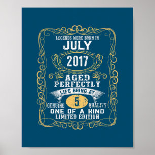 Legenda is geboren in juli 2017 5e verjaardag 5 poster
