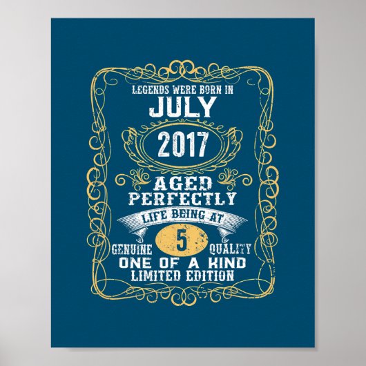 Legenda is geboren in juli 2017 5e verjaardag 5 poster (Voorkant)
