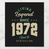 Legenda sinds 1972: Birthday Gift Wijn Etiket (Enkel label)