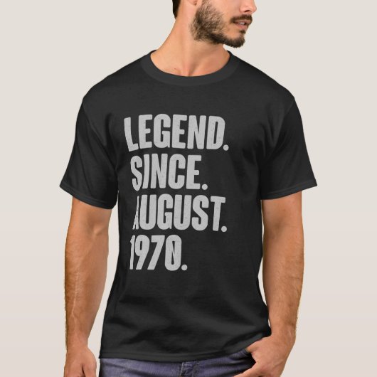 Legenda sinds augustus 1970 : 51 jaar gif t-shirt (Voorkant)