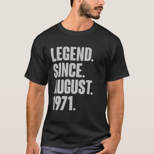 Legenda sinds augustus 1971 : 50 jaar gif t-shirt (Voorkant)