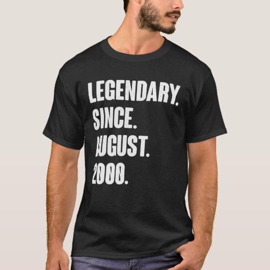 Legenda sinds augustus 2000: 21 jaar o t-shirt (Voorkant)