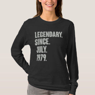 Legenda sinds juli 1979 43 jaar oud en 43e geboort t-shirt