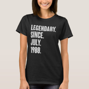 Legenda sinds juli 1980 42 jaar oude 42e geboorte t-shirt