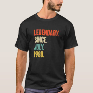Legenda sinds juli 1980 42 jaar oude 42e geboorte t-shirt