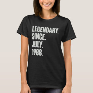 Legenda sinds juli 1988 34 jaar oud 34e geboorte t-shirt
