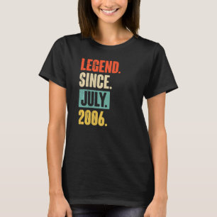 Legenda sinds juli 2006 16 jaar oud 16e verjaardag t-shirt