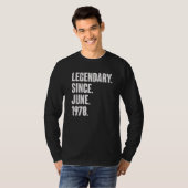 Legenda sinds juni 1978 44 jaar oude 44e geboorte t-shirt (Voorkant volledig)