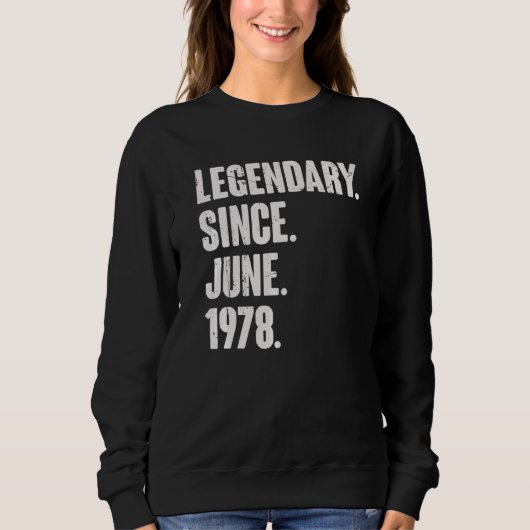 Legenda sinds juni 1978 44 jaar oude 44e geboorte trui (Voorkant)