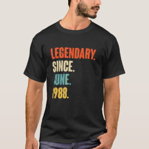 Legenda sinds juni 1988 34 jaar oud en 34e geboort t-shirt
