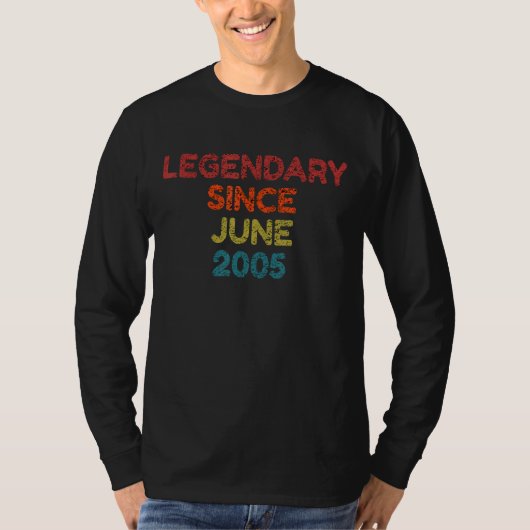Legenda sinds juni 2005 Retro Birthday T-shirt (Voorkant)